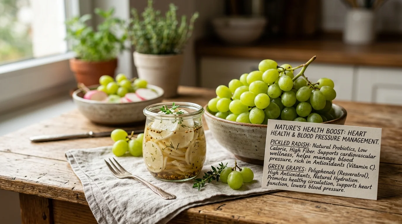 단무지와 청포도, 심장 건강을 위한 두 가지 훌륭한 선택