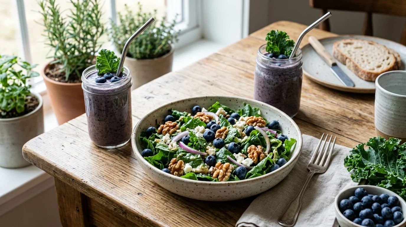 체내 노폐물 제거를 돕는 케일과 블루베리