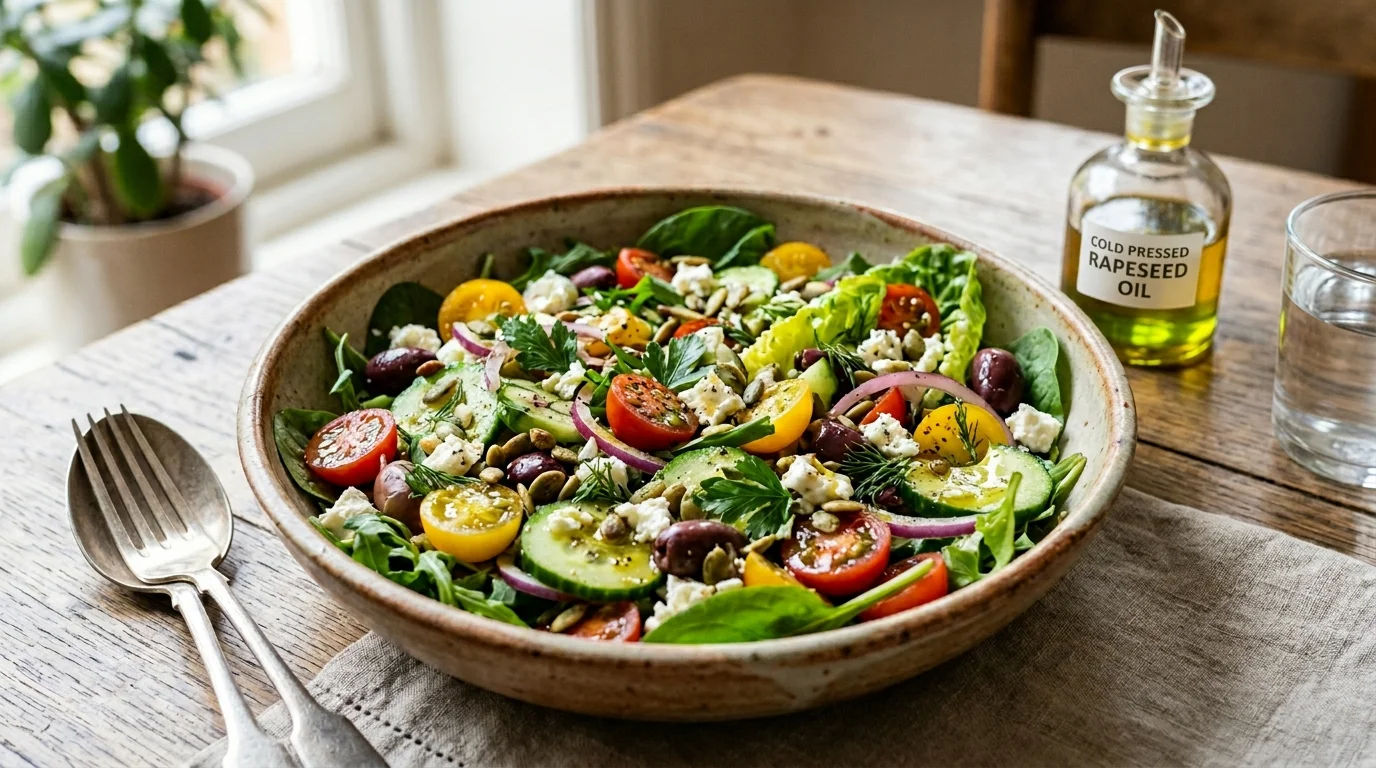 유채씨앗과 올리브유