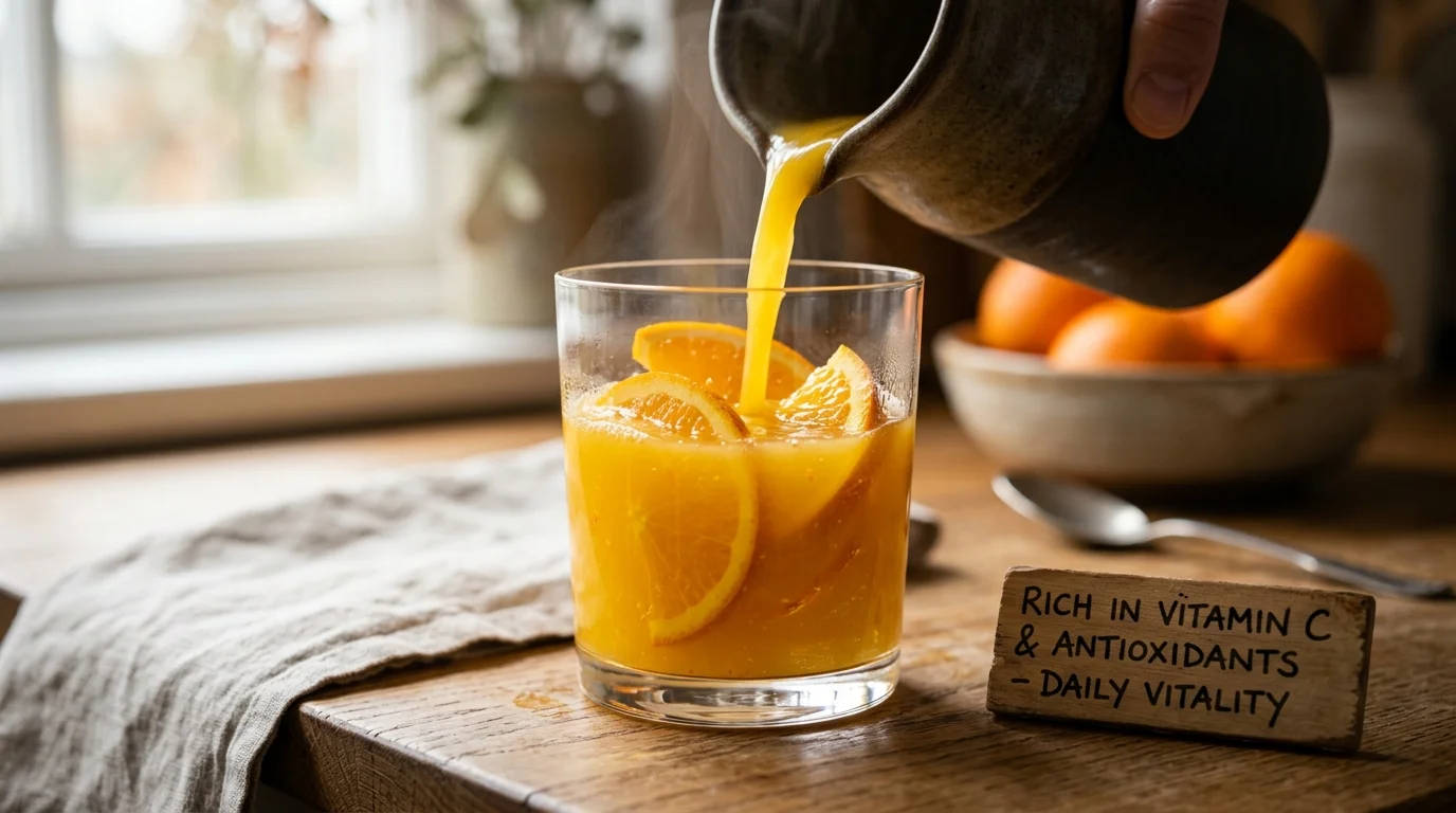 오렌지 주스의 비타민과 항산화 물질