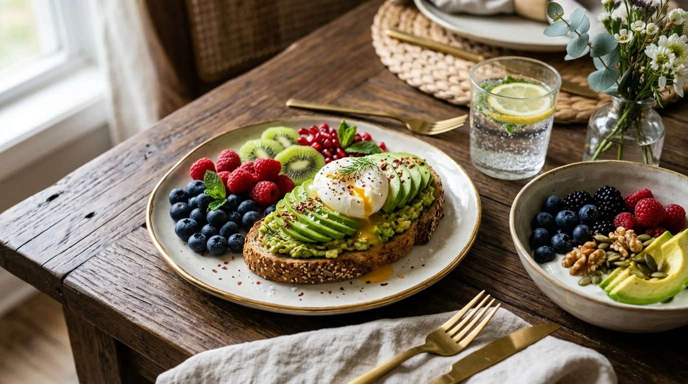 아보카도와 플레인 과일